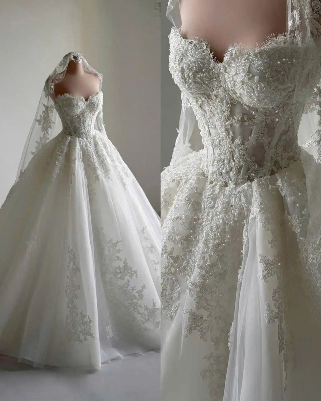 Robe de mariée tulle épaules dénudées – CLEVI Paris