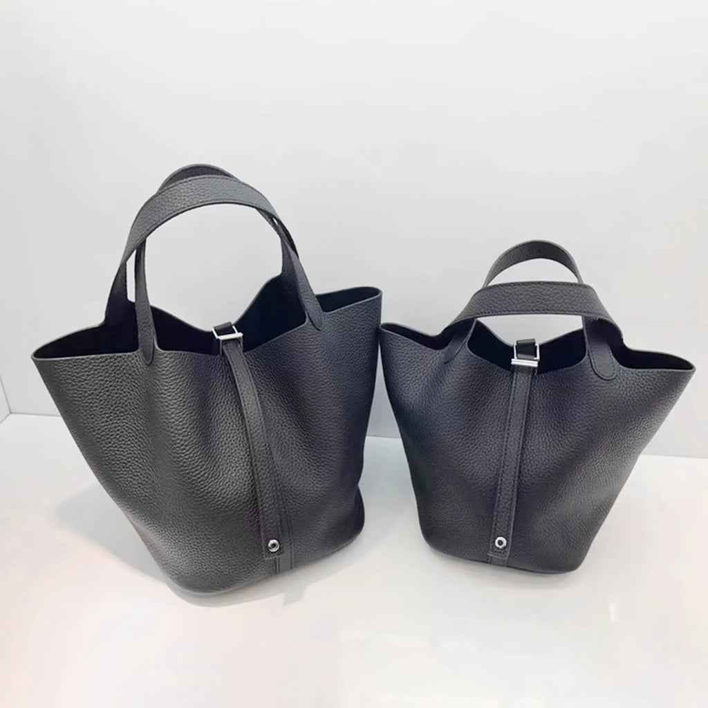 Sac Seau Femme Cuir Véritable TOGO Cadenas & Foulard Décoratif – CLEVI Paris