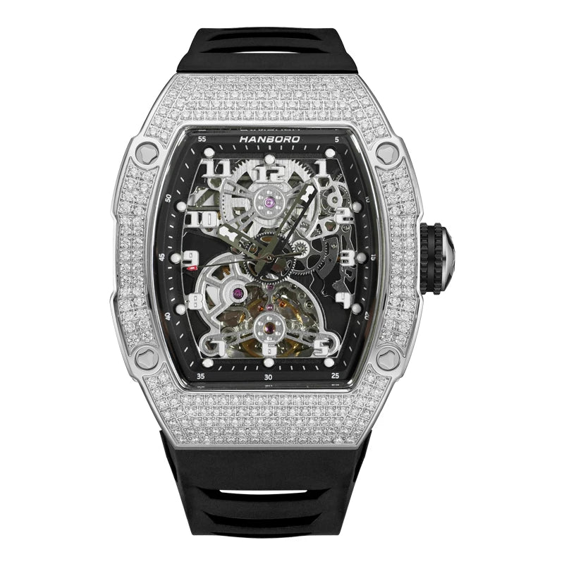 HANBORO 970 Montre Homme Automatique Miyota 50mm 180 Cristaux Étanche 5ATM – CLEVI Paris