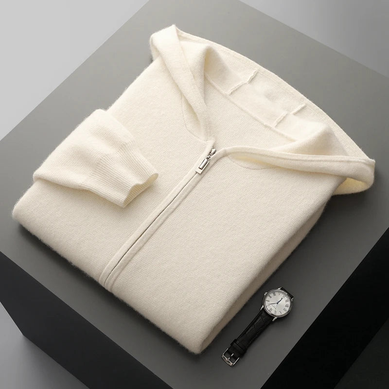 Ensemble Jogging Homme 100% Laine Mérinos MVLYFLRT – Cardigan Zippé Capuche + Pantalon – 8 Coloris, S à XXL – CLEVI Paris