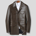 Veste homme en cuir de mouton boutonnée – CLEVI Paris