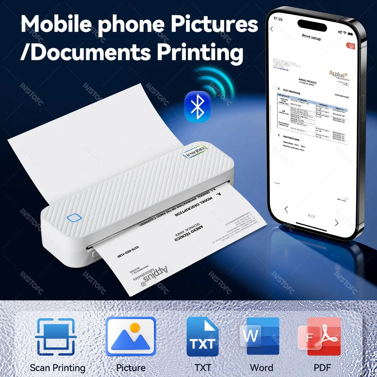 Imprimante thermique portable A4 INSTOFC – CLEVI Paris
