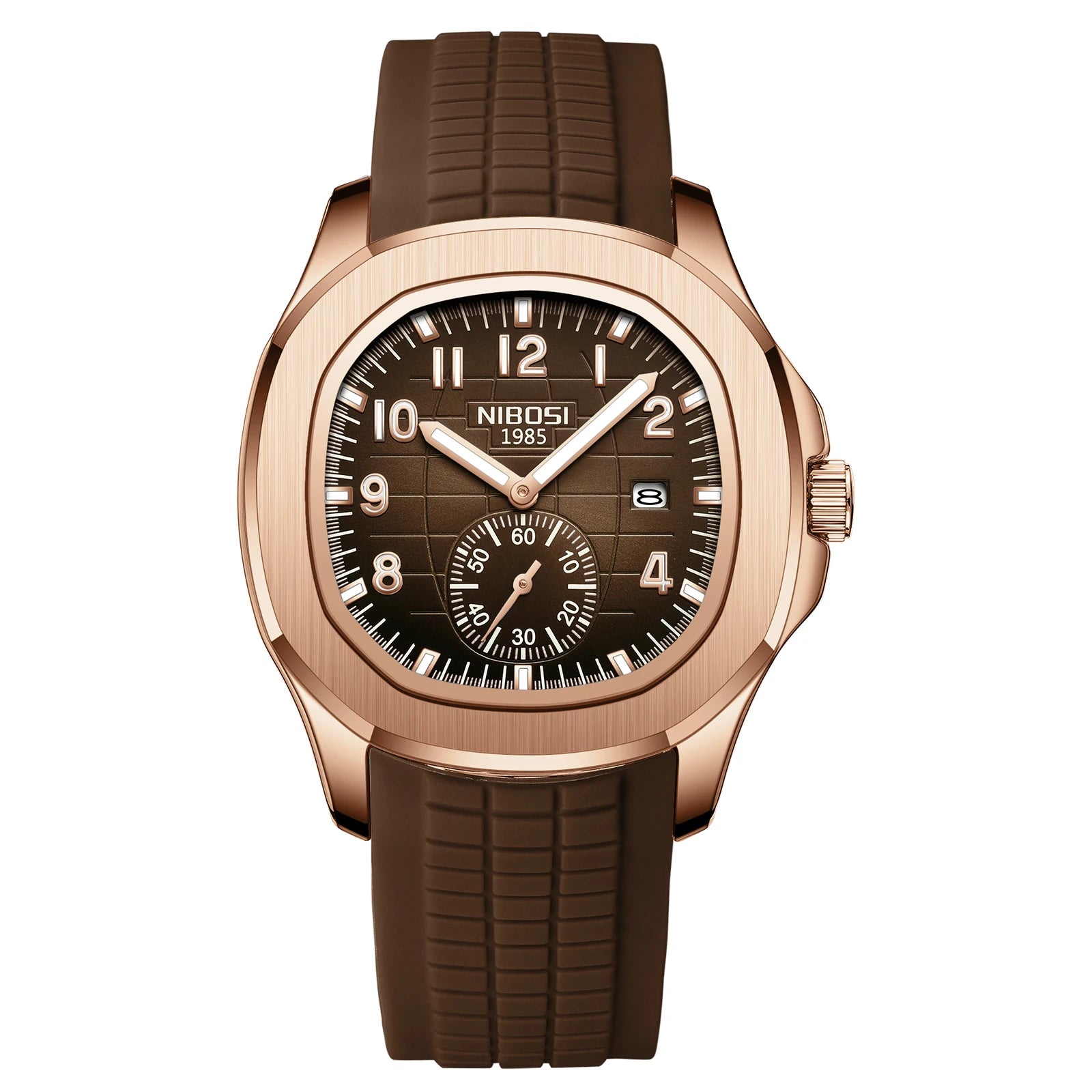 Montre Quartz Homme NIBOSI 2653 – Style Aquanaut, Date Automatique & Aiguilles Lumineuses