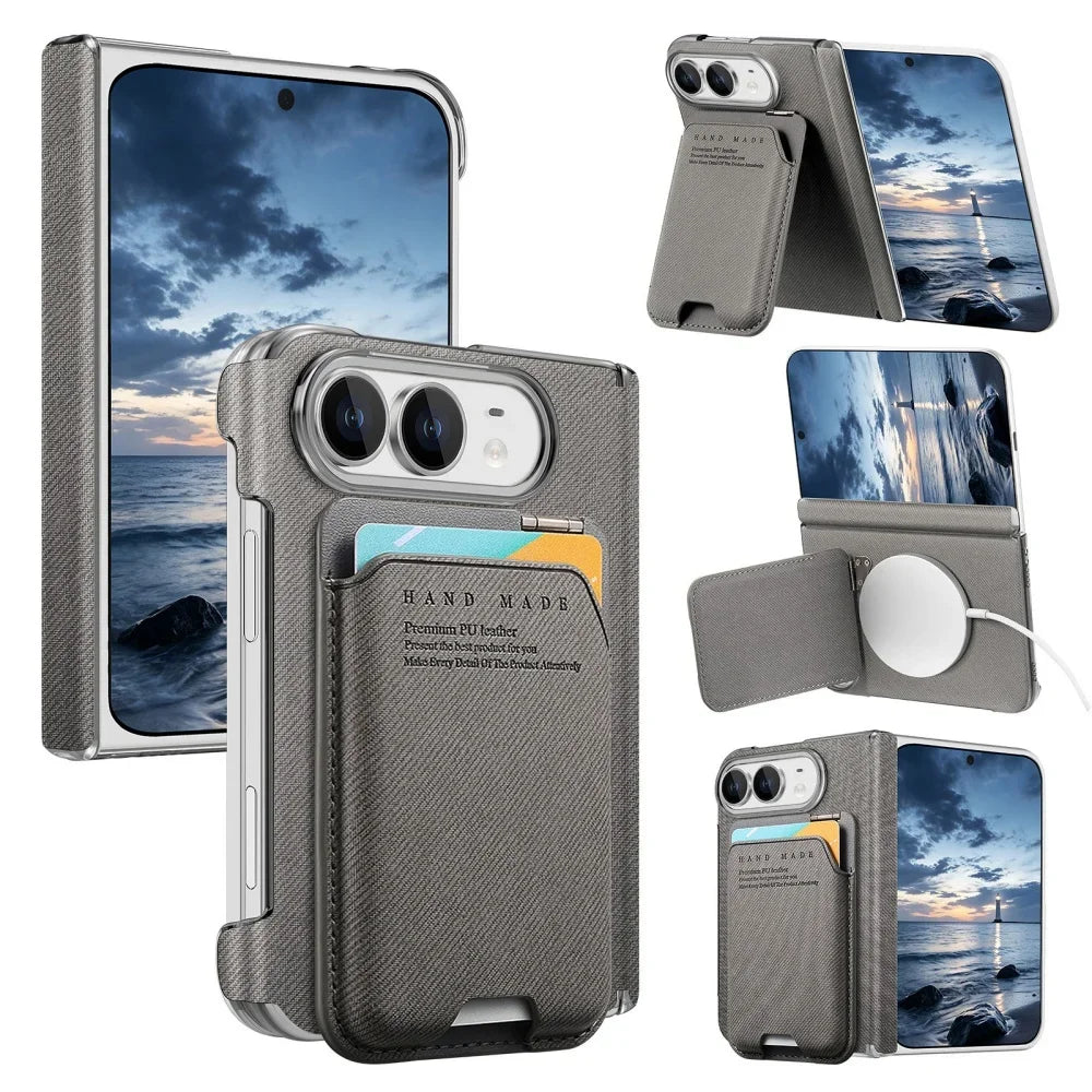 Porte-cartes iPhone Duo magnétique avec support – CLEVI Paris