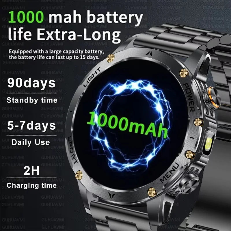 Montre connectée AK87 AMOLED avec lampe LED – CLEVI Paris