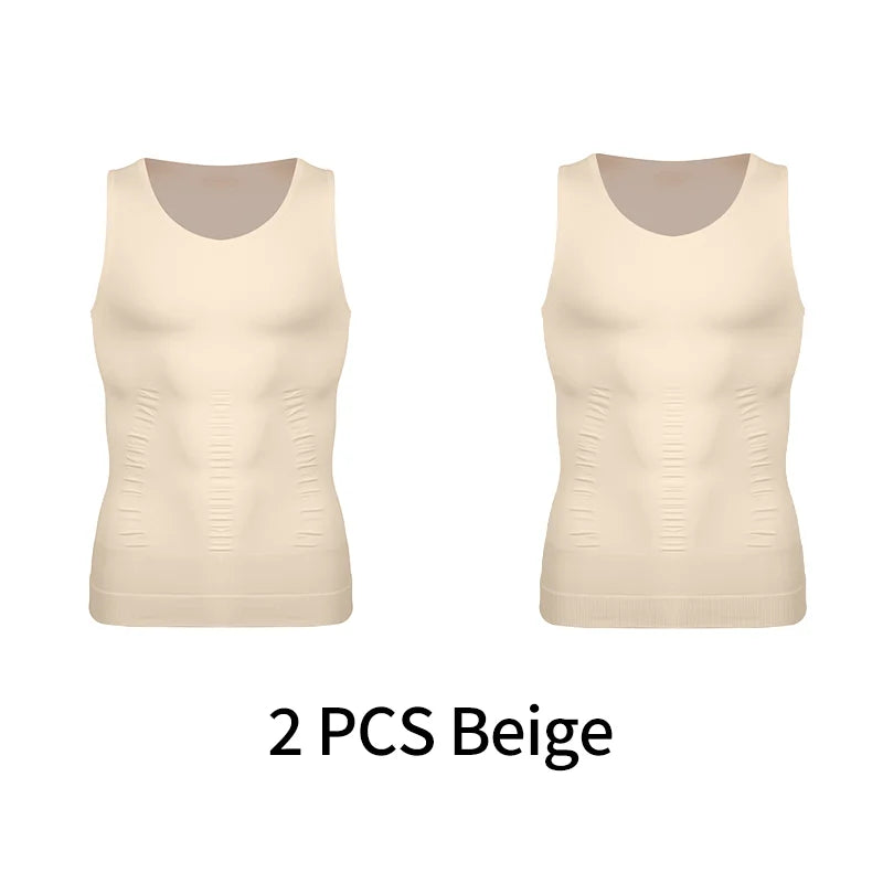 Gaine Amincissante Homme Débardeur Compression Ventre Plat Soutien Dorsal – CLEVI Paris