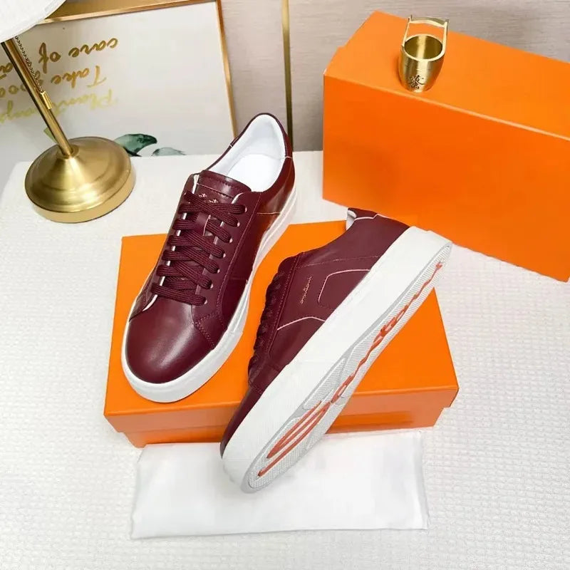 Sneakers Cuir Blanc Plateforme Unisexe – CLEVI Paris