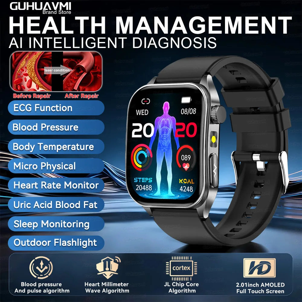 Montre connectée E810 AMOLED 1,95″ – CLEVI Paris