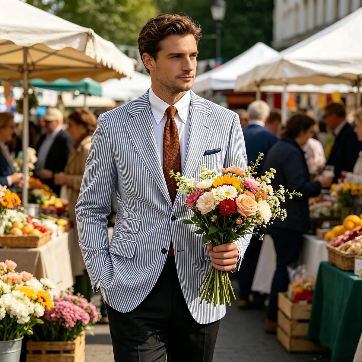 Blazer rayé homme en coton – CLEVI Paris