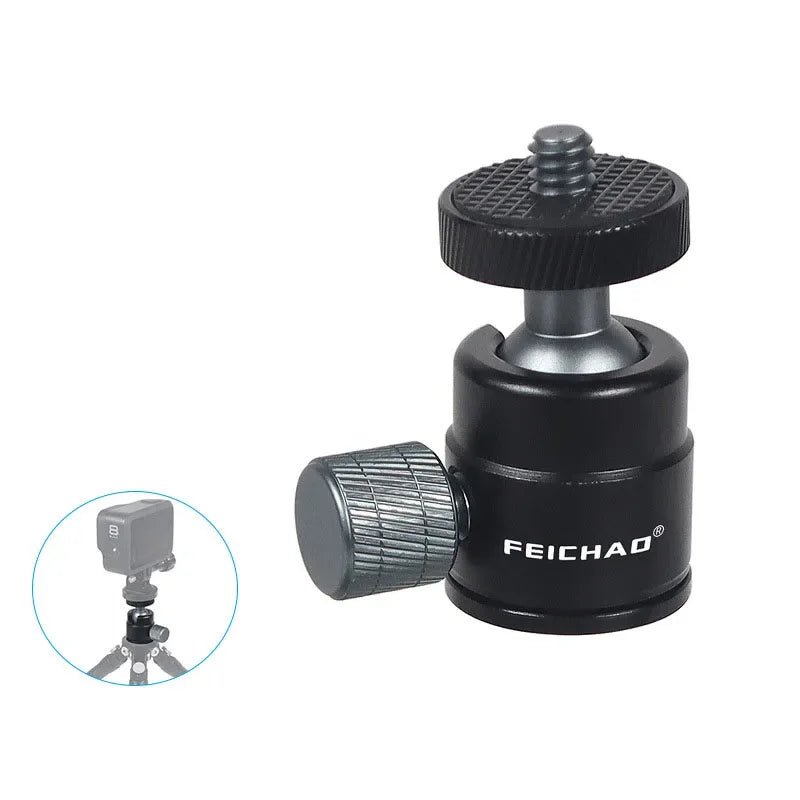 Mini rotule aluminium 360° à vis 1/4 – CLEVI Paris