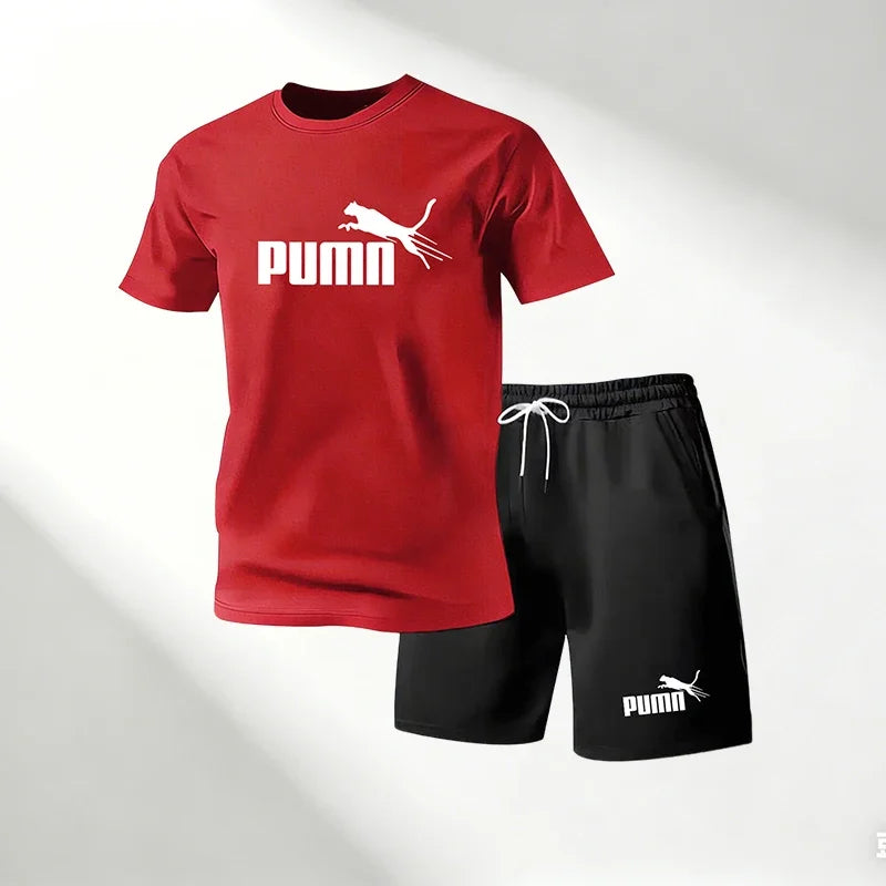Lot de 2 Ensembles Homme T-Shirt Col Rond + Short Sport Séchage Rapide – CLEVI Paris