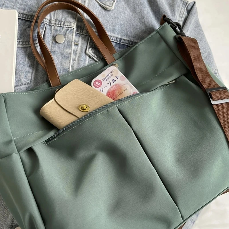 Sac Cabas Femme Nylon Grande Capacité Multi-Poches Léger Casual – CLEVI Paris