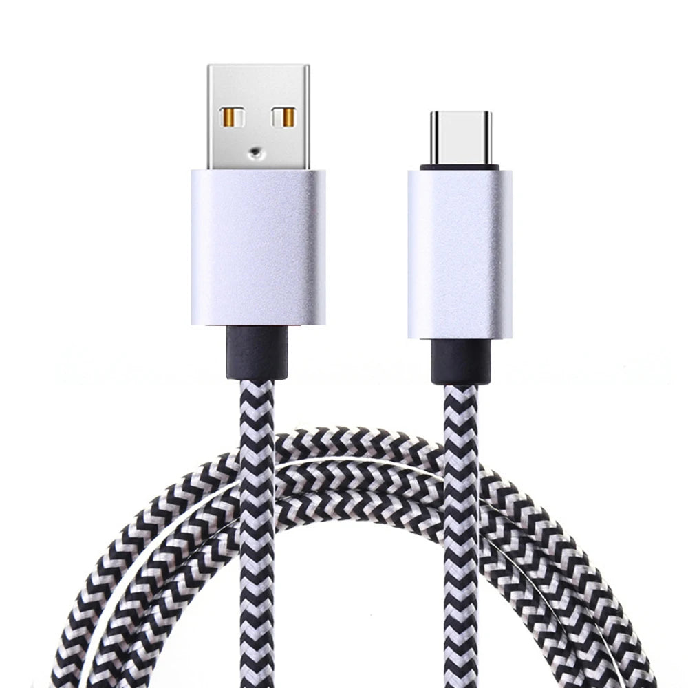 Câble USB-C Nylon Tressé 2,4A Charge Rapide 1m 2m 3m – CLEVI Paris
