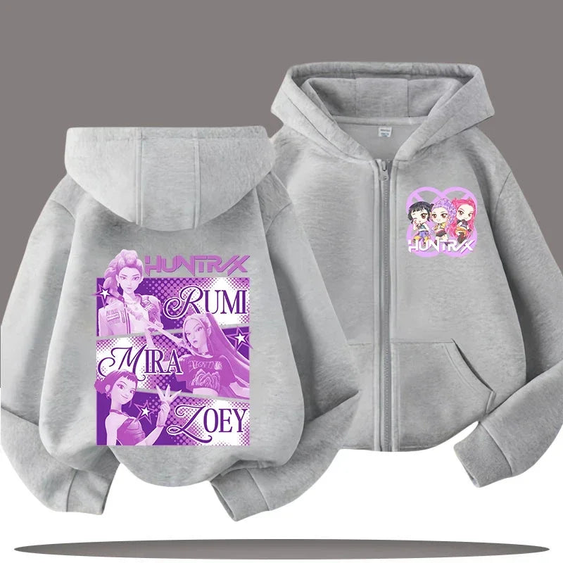 Sweat à capuche enfant zippé imprimé – CLEVI Paris