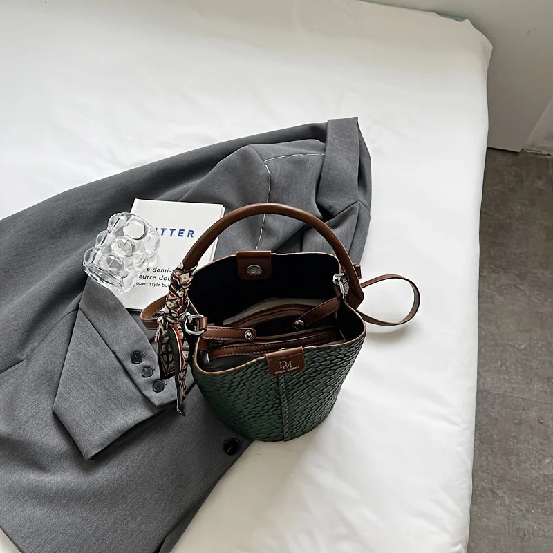 Sac Seau PU Effet Tressé Femme Bandoulière Réglable 5 Coloris – CLEVI Paris