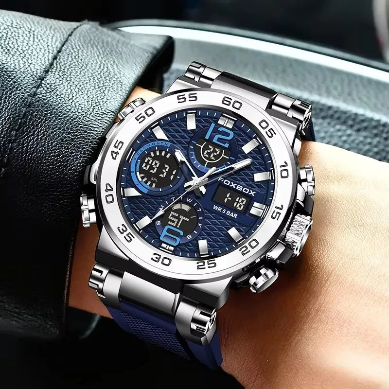 Montre Sport Double Affichage FOXBOX Homme Silicone 5 Bar – CLEVI Paris