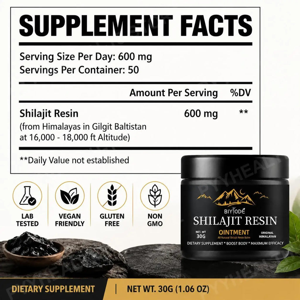 Résine de shilajit Biyode, 30 g – CLEVI Paris