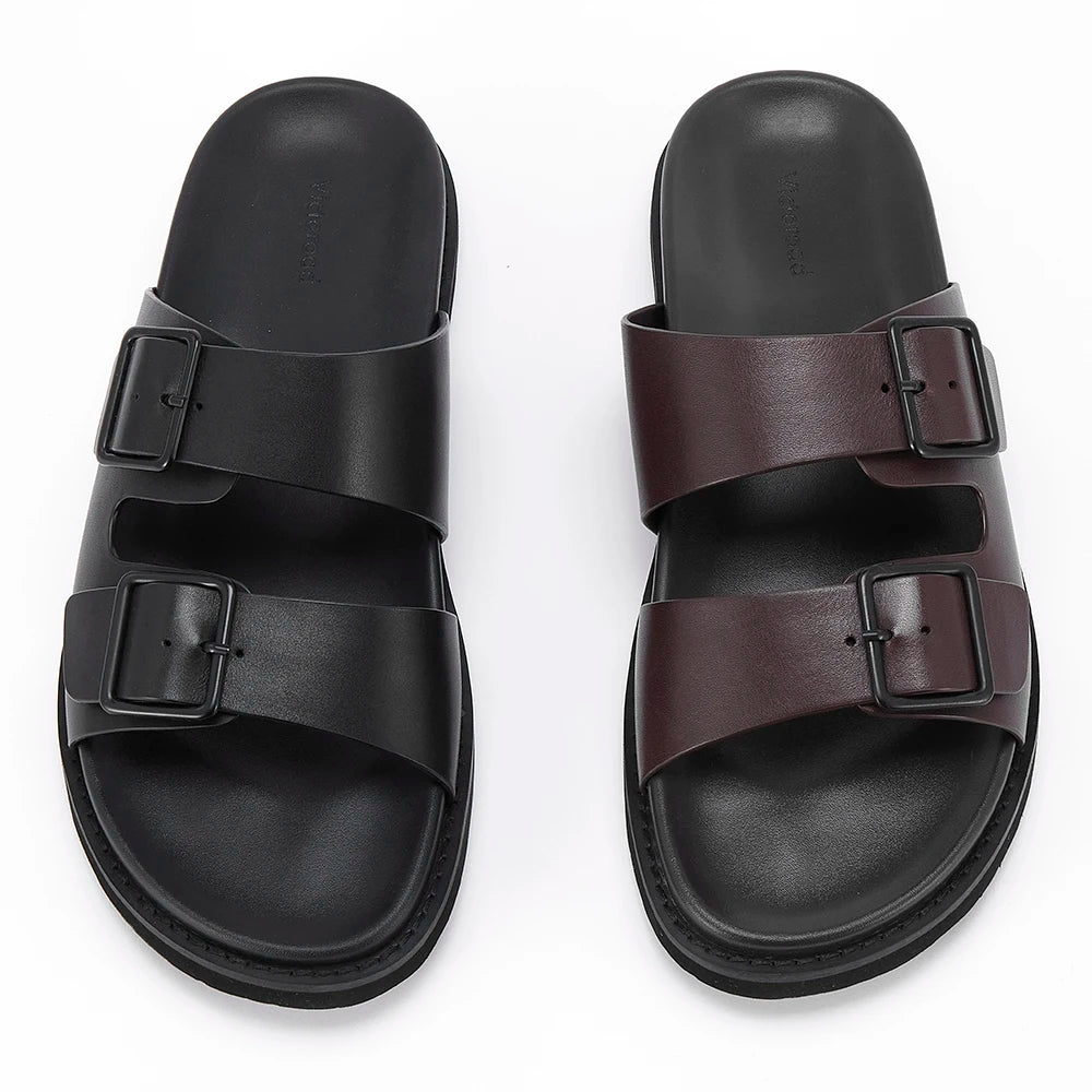 Sandales Homme Cuir Véritable Boucle Semelle EVA Antidérapantes – Pointures 39-46 – CLEVI Paris