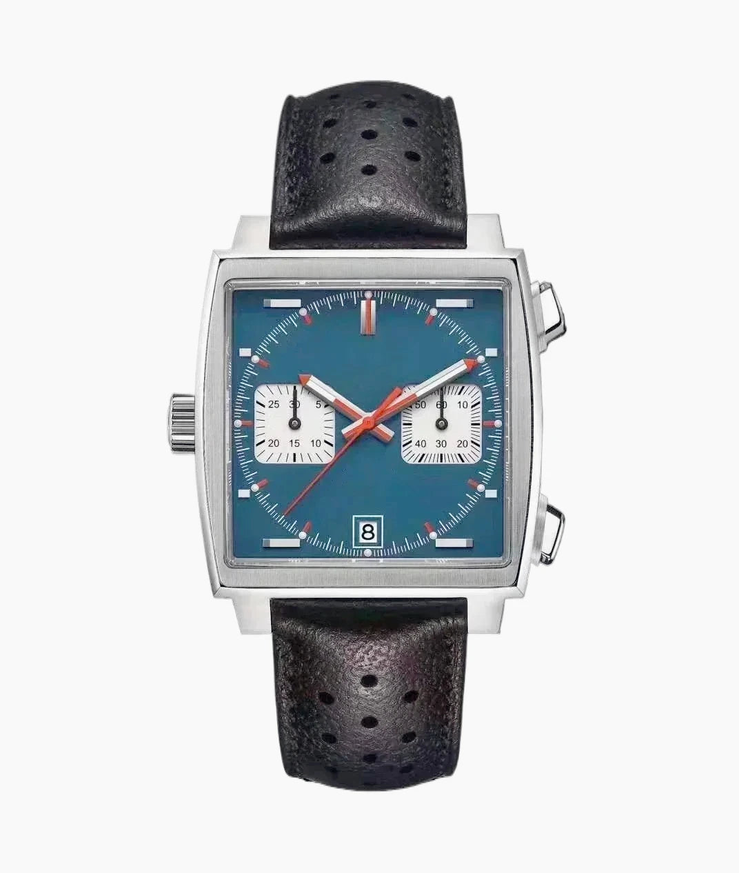 Montre Homme Quartz VK63 Chronographe Acier Saphir Carrée Cuir Date 30M – CLEVI Paris