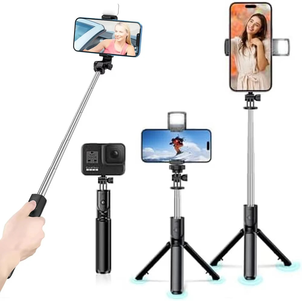 Trépied perche selfie Bluetooth 3-en-1 – CLEVI Paris