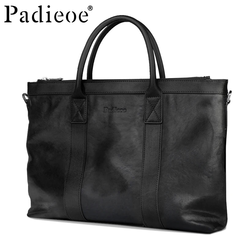 Sacoche Homme Cuir Vache Business Luxe Noir – CLEVI Paris