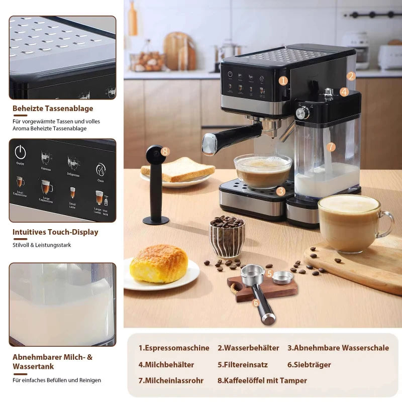 Machine expresso 20 bars avec lait auto – CLEVI Paris