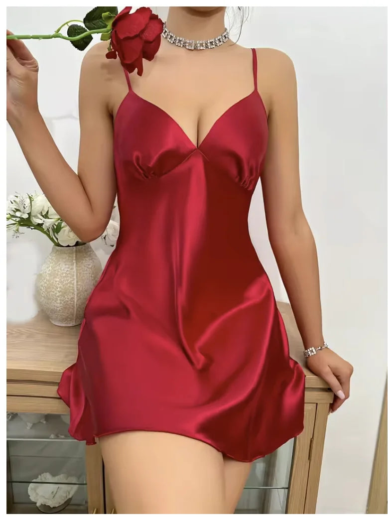 Nuisette Dentelle Col V Femme Robe de Nuit Douce Confortable Sans Manches 25 Coloris S-XL – CLEVI Paris