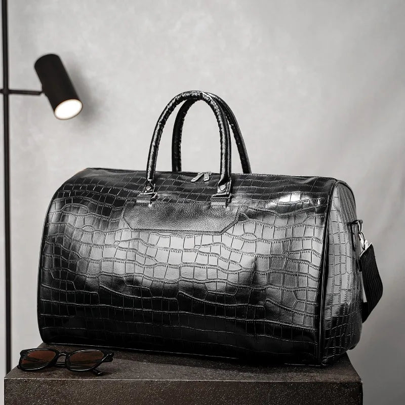 Sac de Voyage Homme PU Motif Alligator Sport Business 48x26x28cm – CLEVI Paris