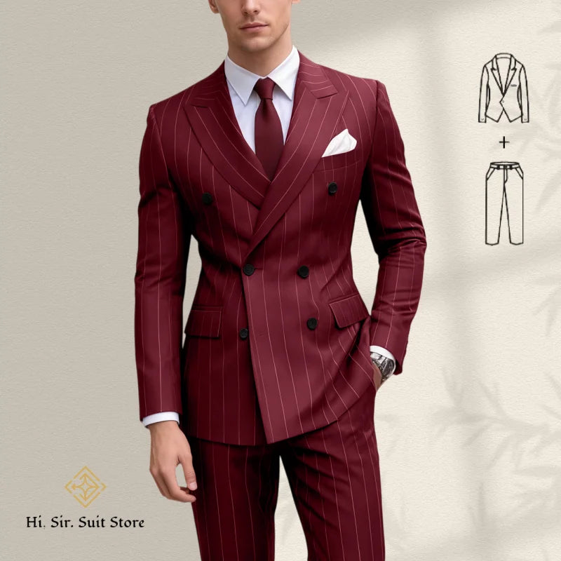 Costume homme bleu 2 pièces, double boutonnage – CLEVI Paris