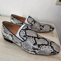 Mocassins Cuir Serpent Homme Gris Slip-On – CLEVI Paris