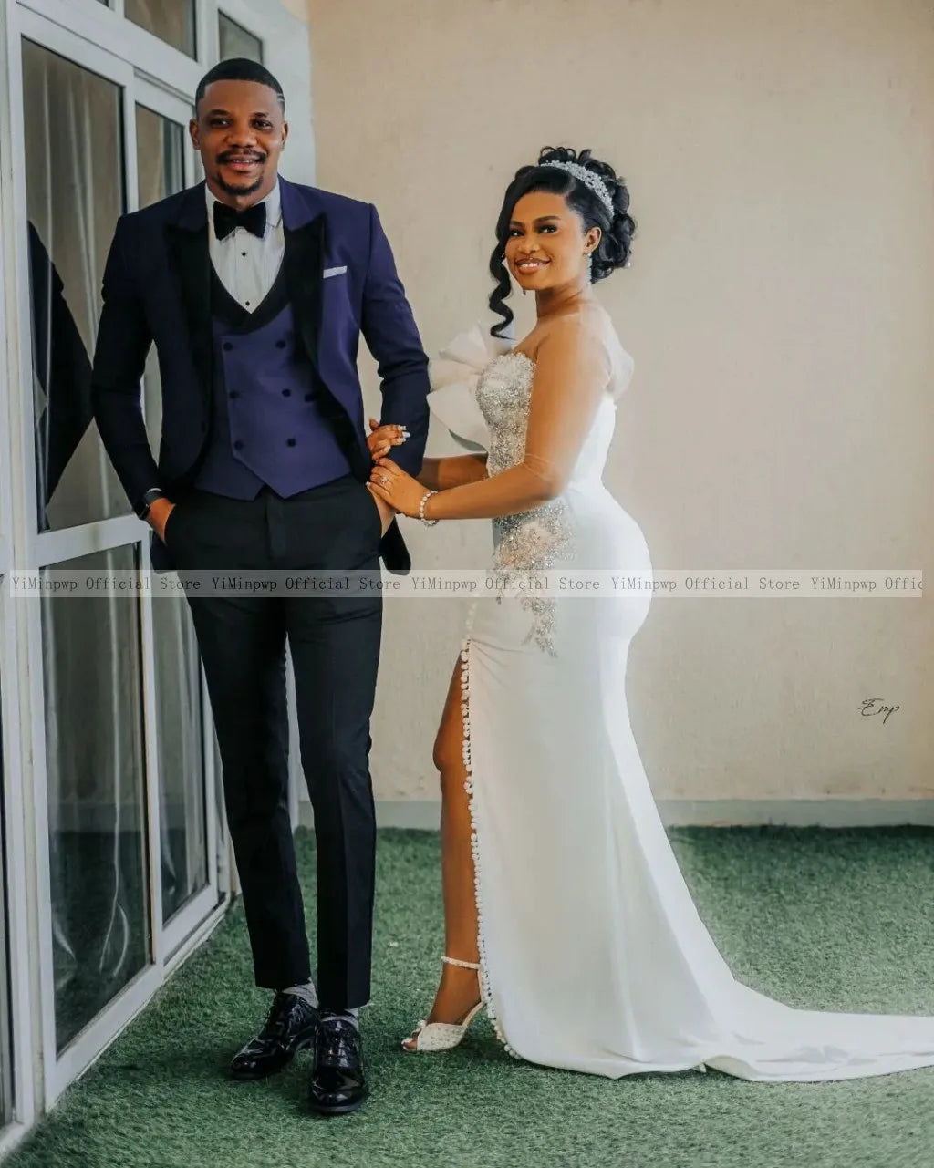 Robe de mariée sirène satinée – CLEVI Paris