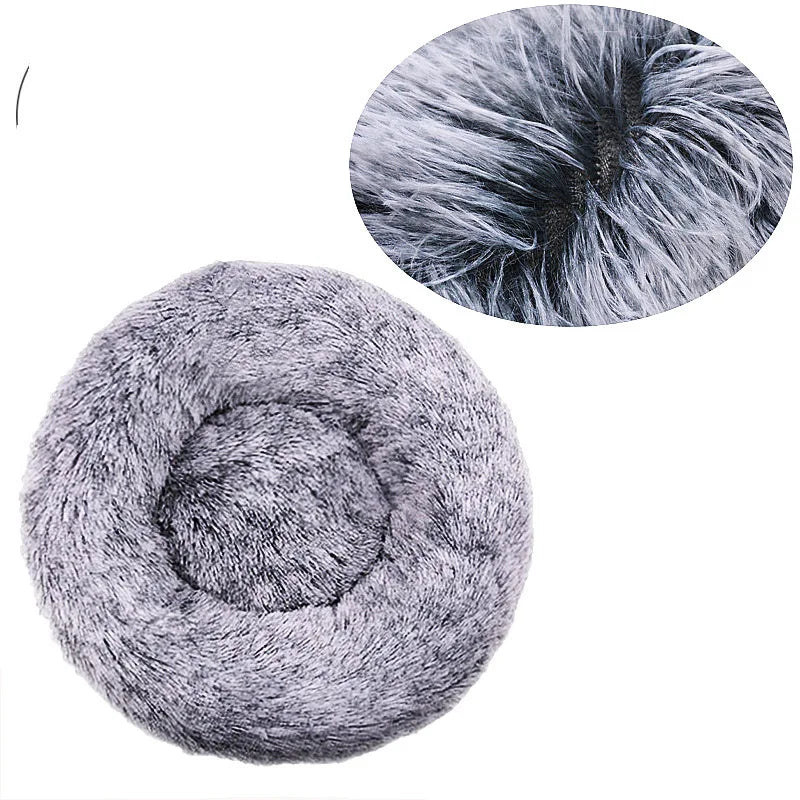 Panier rond chien et chat en peluche 40–90 cm – CLEVI Paris