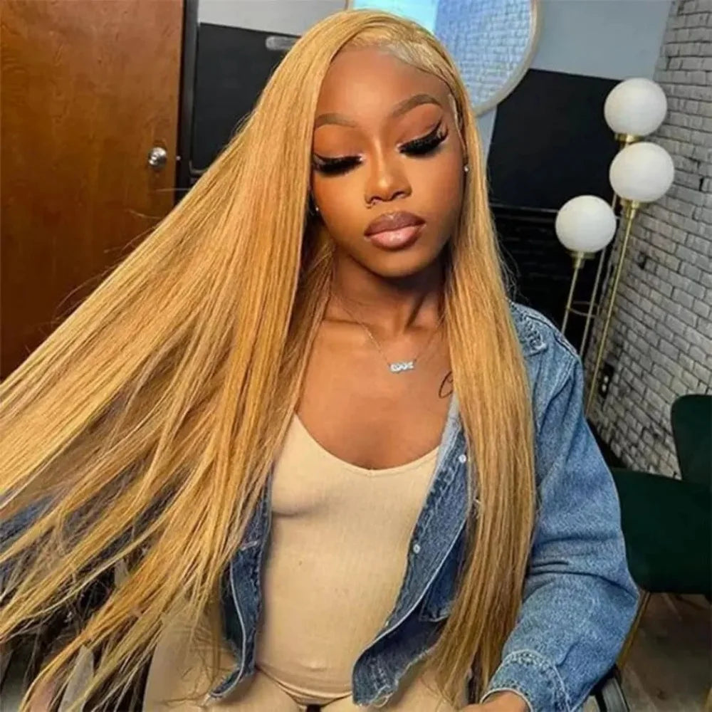 Perruque Straight Blonde Miel 13x6 HD Lace Cheveux Humains Femme – CLEVI Paris