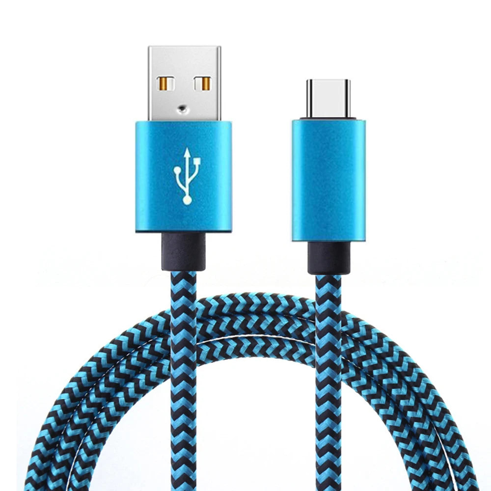 Câble USB-C Nylon Tressé 2,4A Charge Rapide 1m 2m 3m – CLEVI Paris