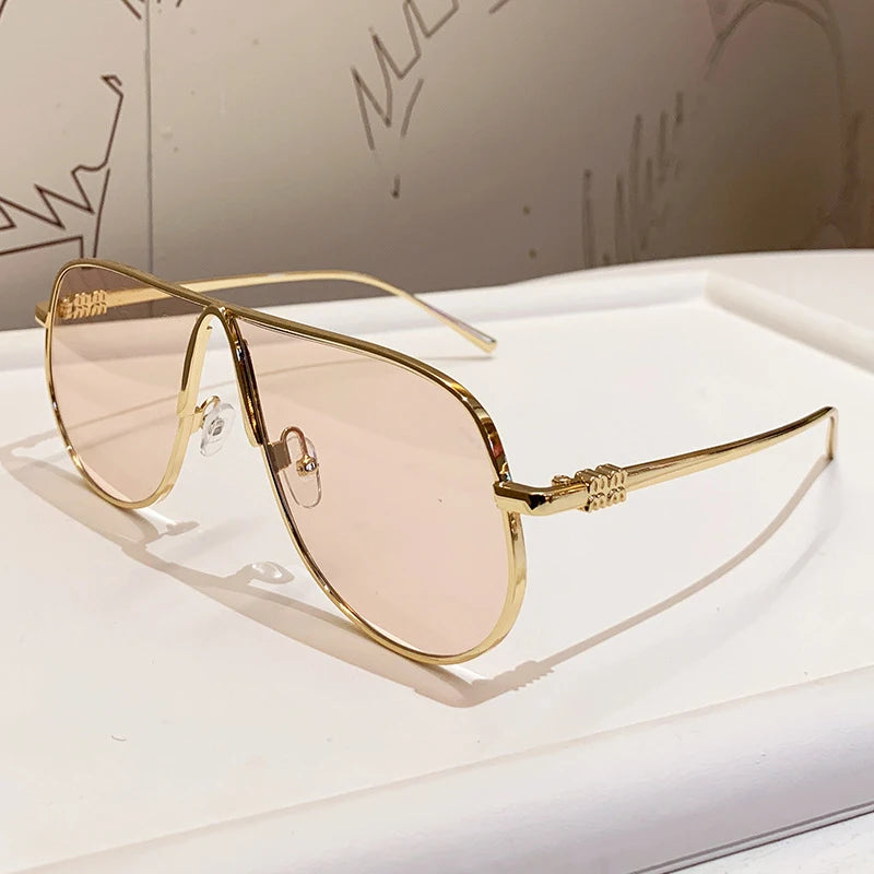 Lunettes de Soleil Grande Monture Grenouille Rétro Métal Femme – CLEVI Paris