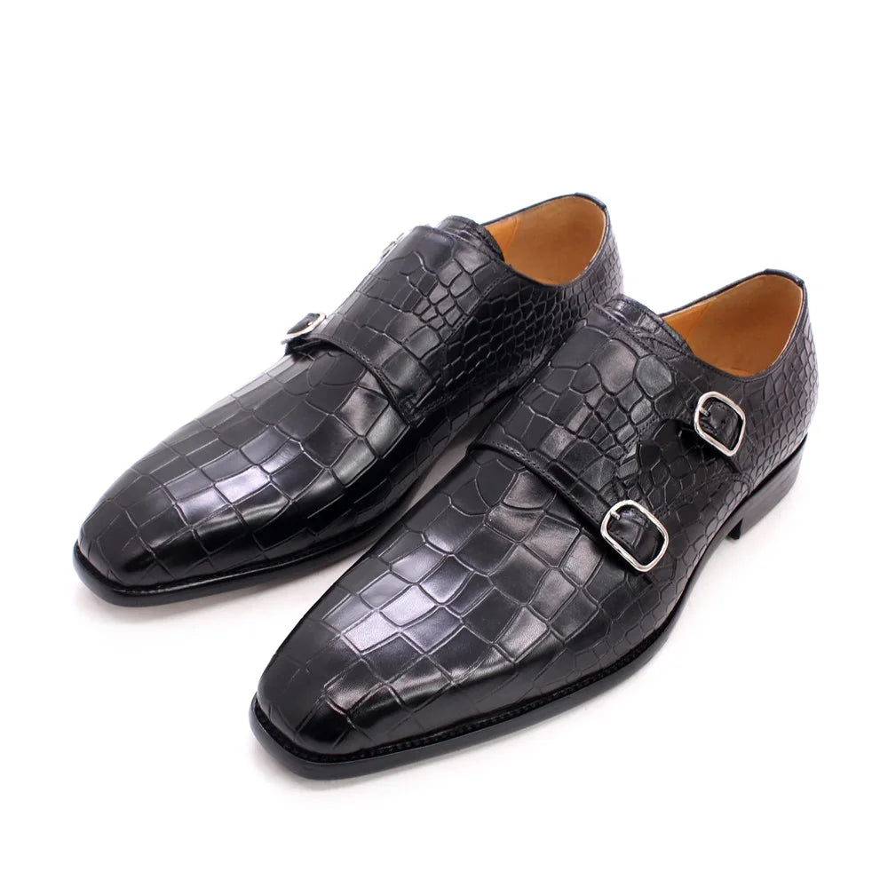 Chaussures homme à double boucle en cuir – CLEVI Paris