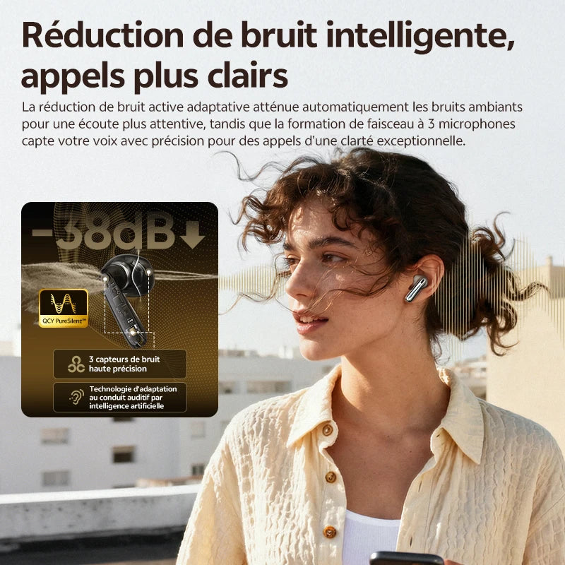 Écouteurs QCY AilyBuds E50 ANC -38dB LDAC Hi-Res 40h – CLEVI Paris