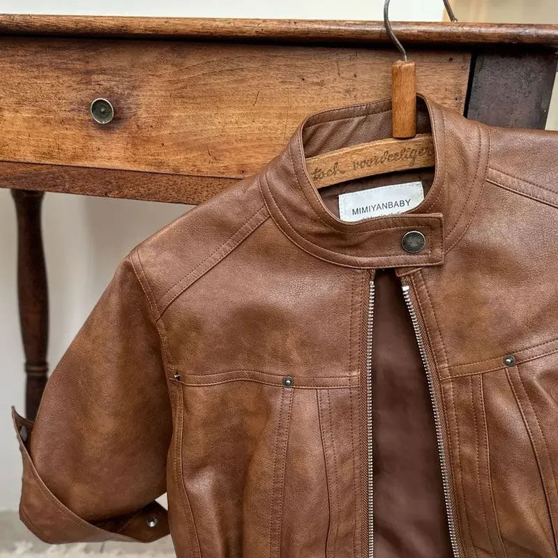 Veste enfant en similicuir zippée – CLEVI Paris