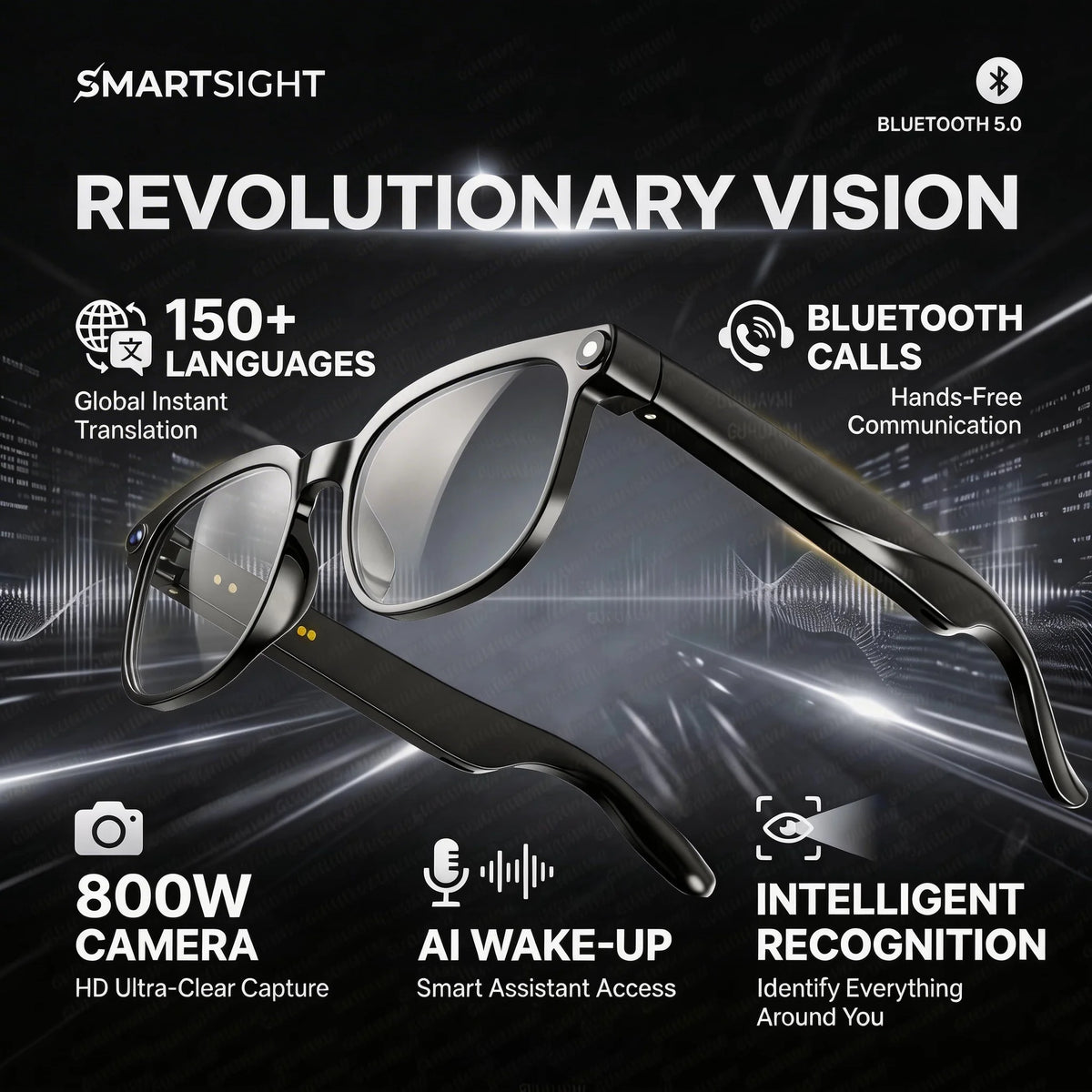 Lunettes connectées M02S caméra 8 MP – CLEVI Paris