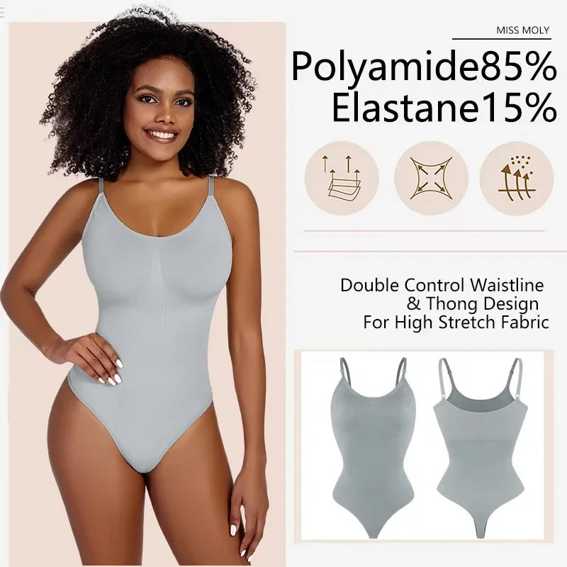Body Gainant Sculptant Femme Bretelles Réglables Contrôle Ferme – CLEVI Paris