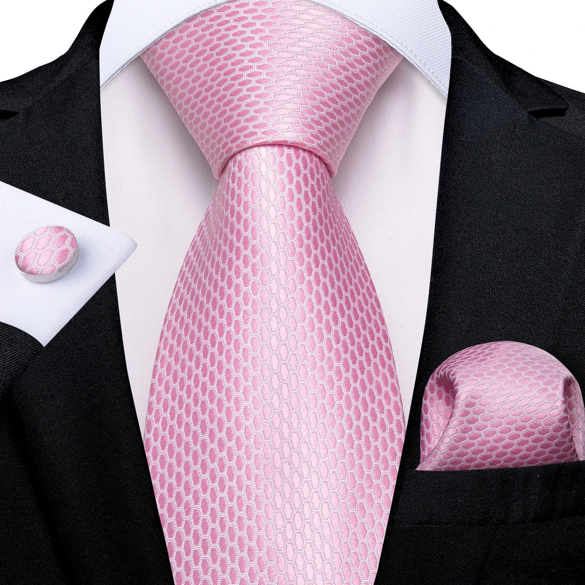 Coffret cravate homme à pois, pochette et boutons – CLEVI Paris
