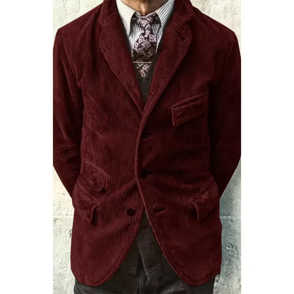 Blazer homme velours côtelé à 3 boutons – CLEVI Paris
