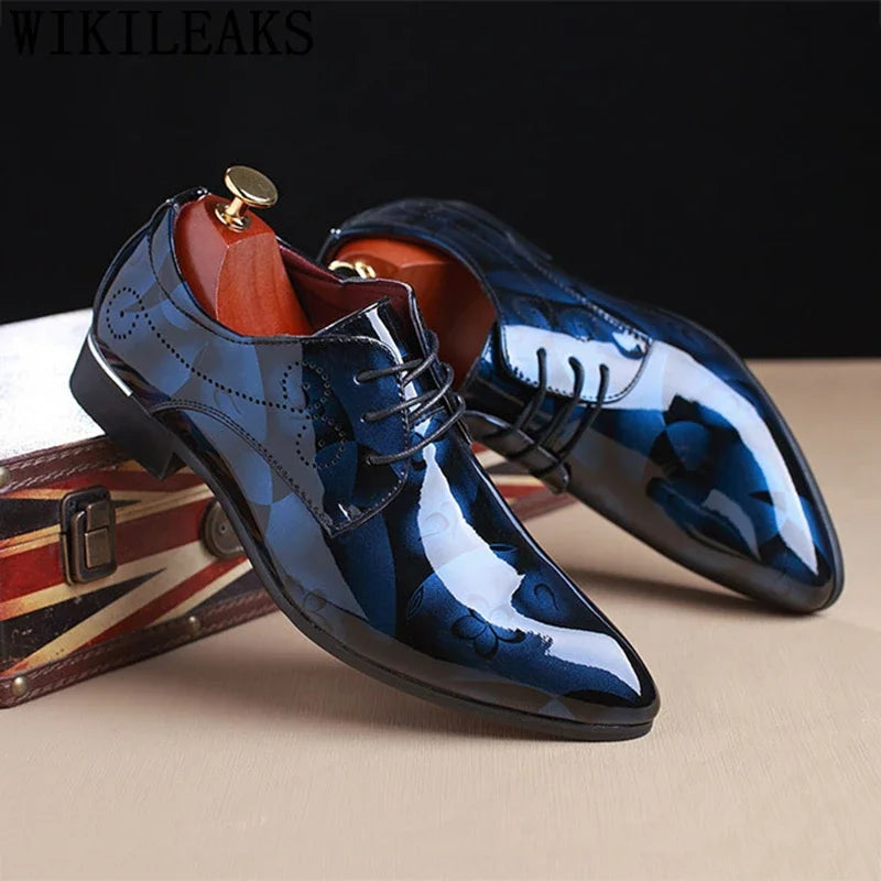 Derbies homme vernies à motif floral – CLEVI Paris
