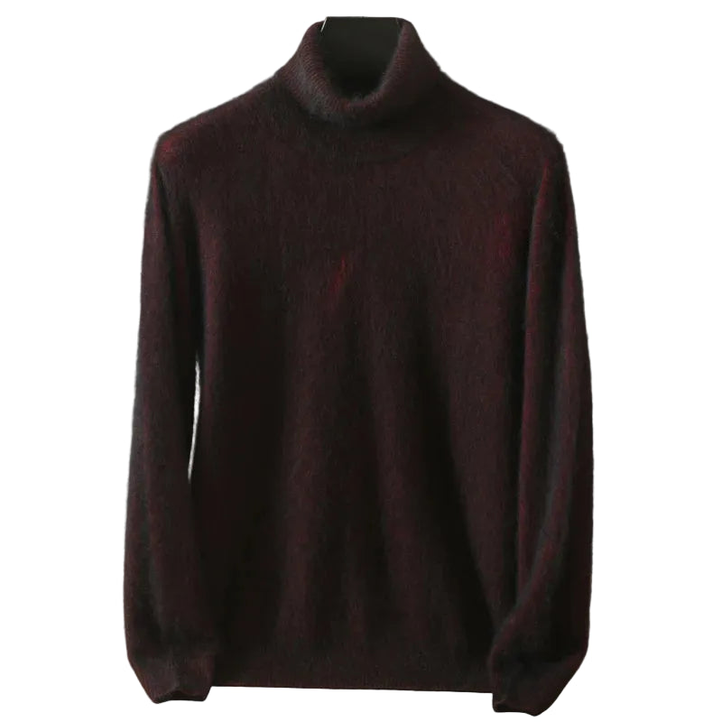 Pull homme à col roulé en maille unie – CLEVI Paris