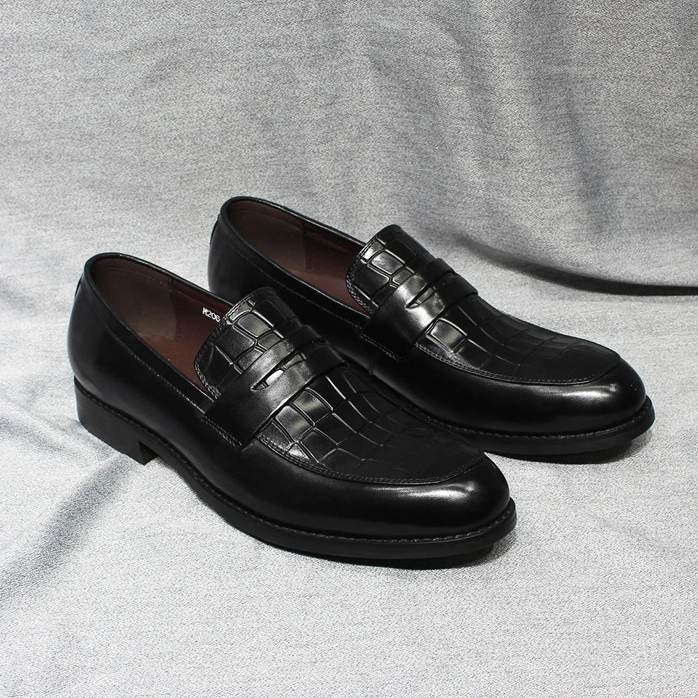 Penny Loafers Cuir Imprimé Alligator Homme – CLEVI Paris