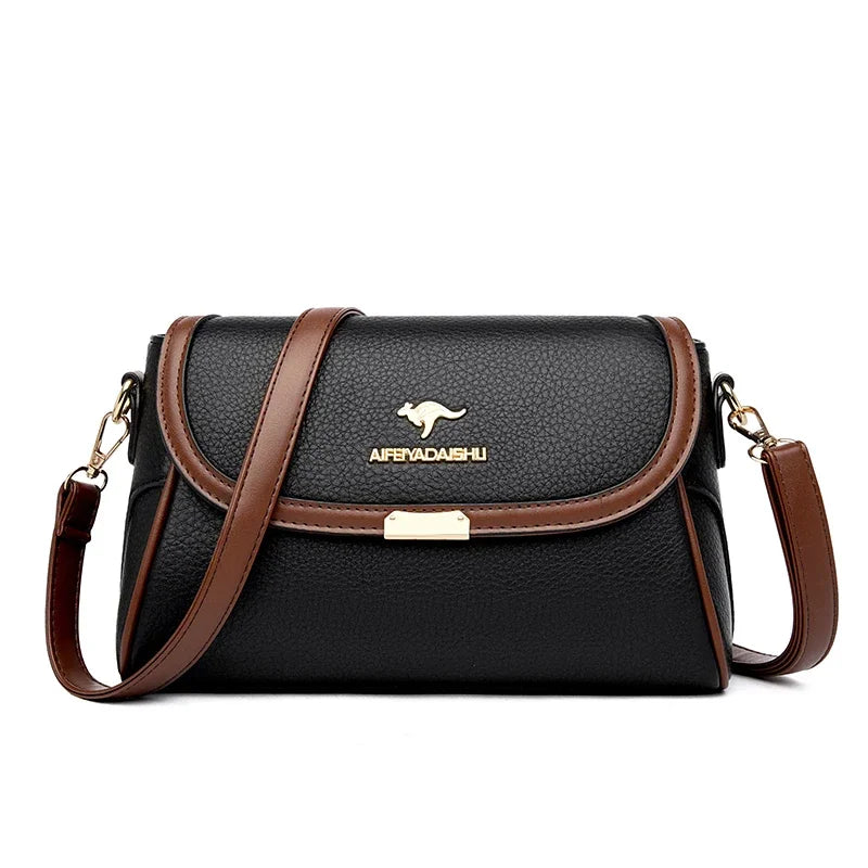 Sac À Main Femme Vanderwah Cuir Lychée Rabat 27x17cm Bandoulière – CLEVI Paris