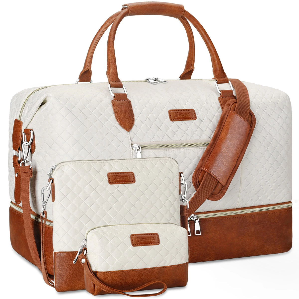 Coffret 3 Sacs Voyage Femme Nylon Matelassé Compartiment Chaussures – CLEVI Paris