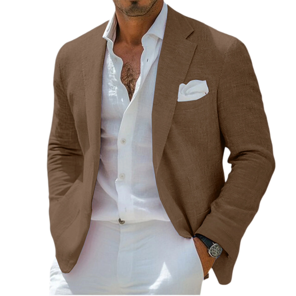 Blazer Lin Homme Coupe Ajustée – CLEVI Paris