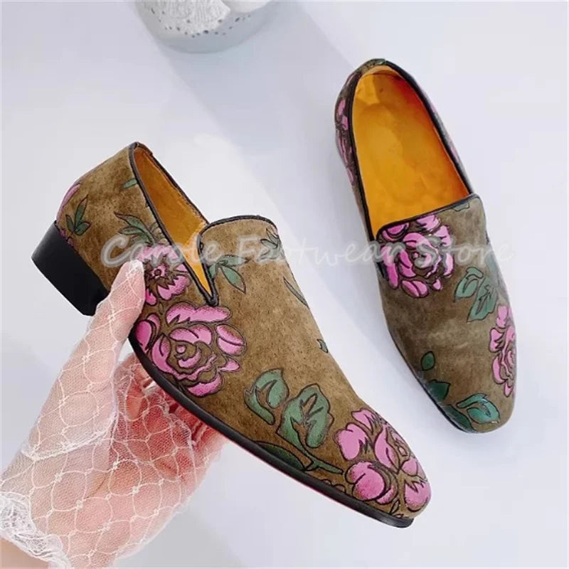 Loafers Cuir Imprimé Floral Homme – CLEVI Paris