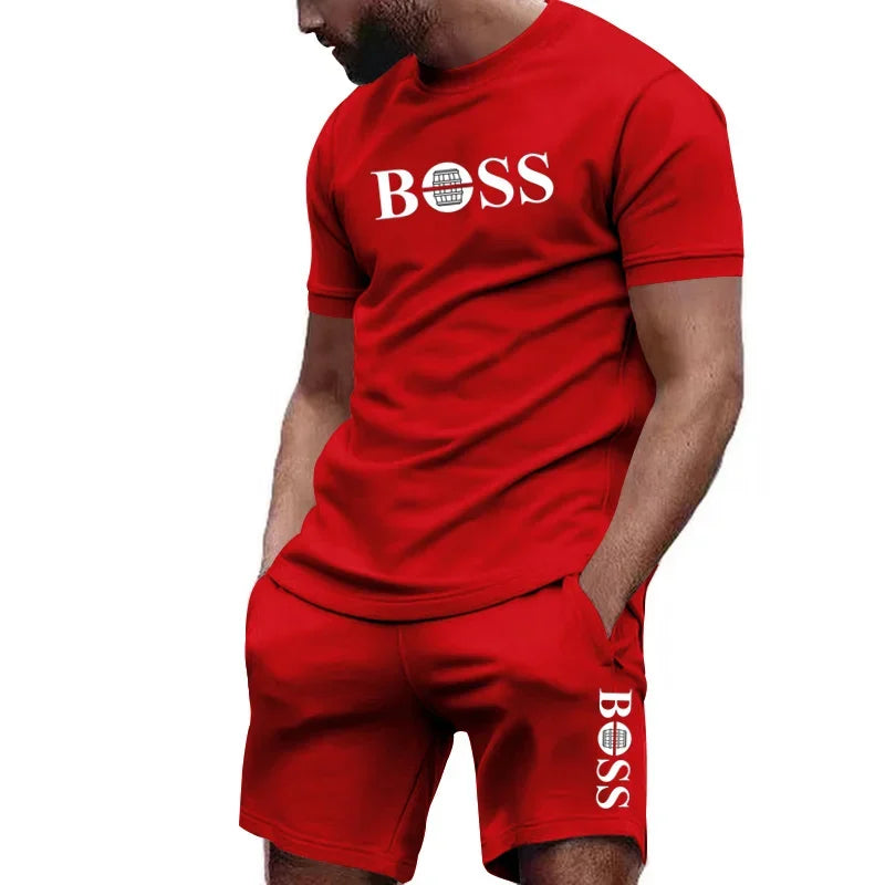 Ensemble homme t-shirt imprimé et short en maille – CLEVI Paris